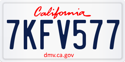 CA license plate 7KFV577