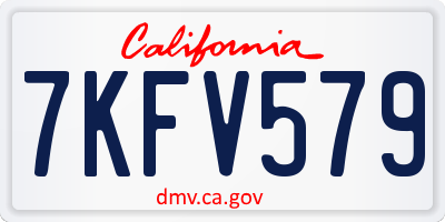 CA license plate 7KFV579