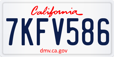CA license plate 7KFV586