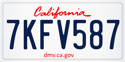CA license plate 7KFV587