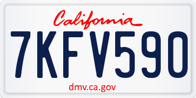 CA license plate 7KFV590