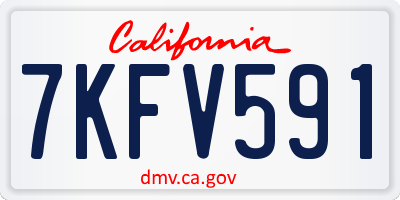 CA license plate 7KFV591
