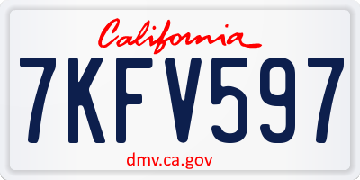 CA license plate 7KFV597