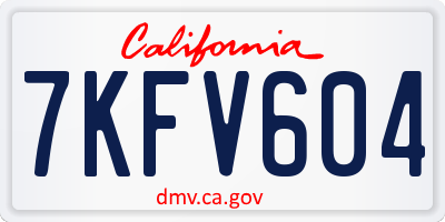 CA license plate 7KFV604