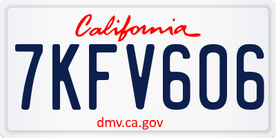 CA license plate 7KFV606