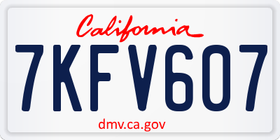 CA license plate 7KFV607
