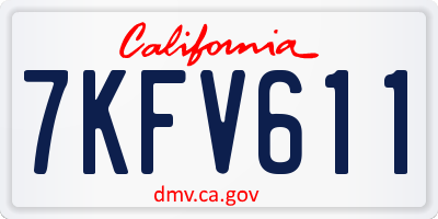 CA license plate 7KFV611
