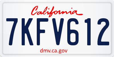 CA license plate 7KFV612