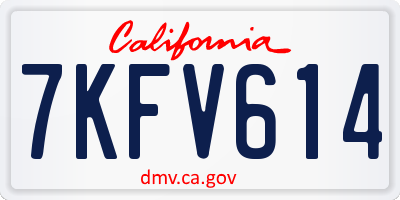 CA license plate 7KFV614