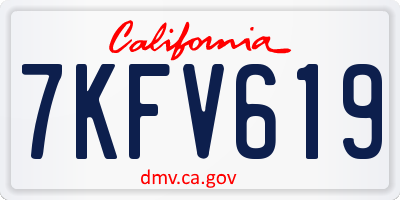 CA license plate 7KFV619