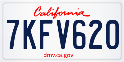 CA license plate 7KFV620