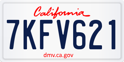 CA license plate 7KFV621