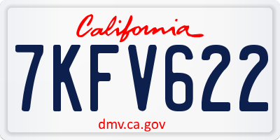 CA license plate 7KFV622