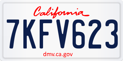CA license plate 7KFV623