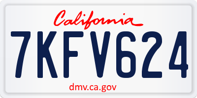 CA license plate 7KFV624