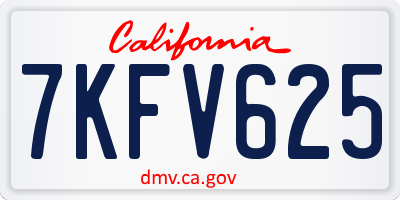 CA license plate 7KFV625