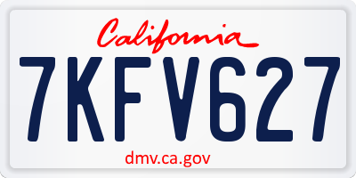 CA license plate 7KFV627