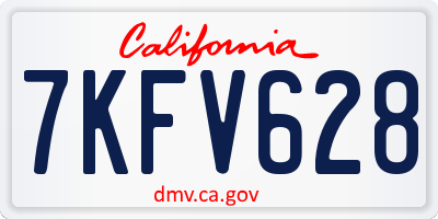 CA license plate 7KFV628
