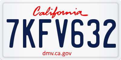 CA license plate 7KFV632
