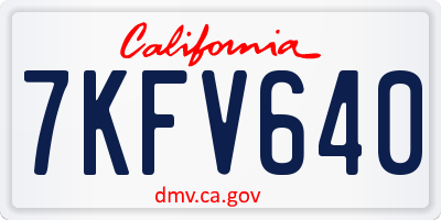 CA license plate 7KFV640