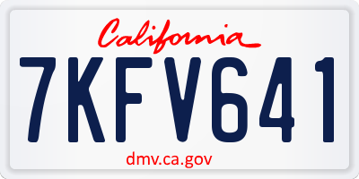 CA license plate 7KFV641