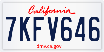 CA license plate 7KFV646
