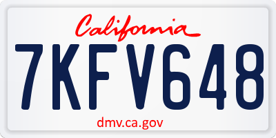 CA license plate 7KFV648