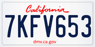 CA license plate 7KFV653