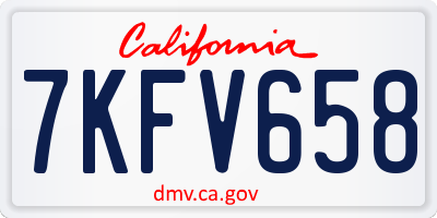 CA license plate 7KFV658
