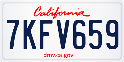 CA license plate 7KFV659