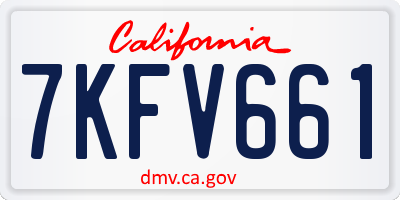 CA license plate 7KFV661