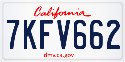 CA license plate 7KFV662