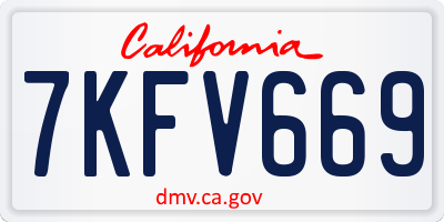 CA license plate 7KFV669