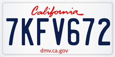 CA license plate 7KFV672