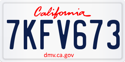 CA license plate 7KFV673