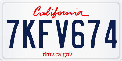 CA license plate 7KFV674