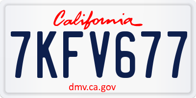 CA license plate 7KFV677