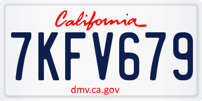 CA license plate 7KFV679