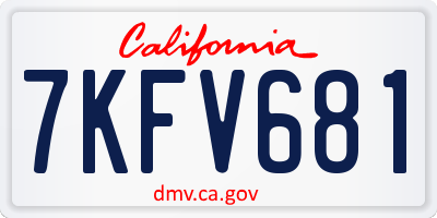 CA license plate 7KFV681