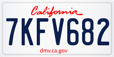 CA license plate 7KFV682