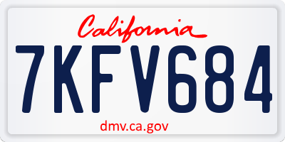 CA license plate 7KFV684