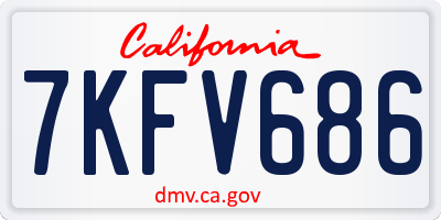 CA license plate 7KFV686