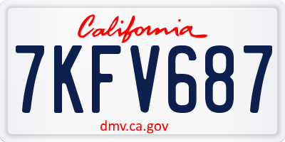 CA license plate 7KFV687