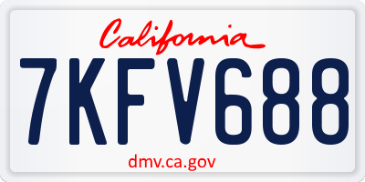 CA license plate 7KFV688