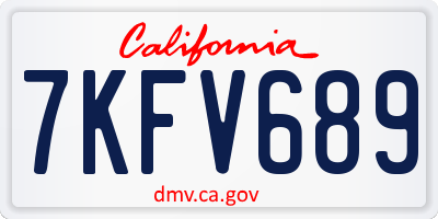 CA license plate 7KFV689