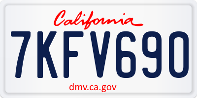 CA license plate 7KFV690