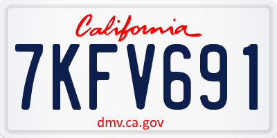 CA license plate 7KFV691