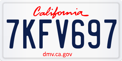 CA license plate 7KFV697