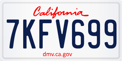 CA license plate 7KFV699