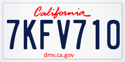 CA license plate 7KFV710